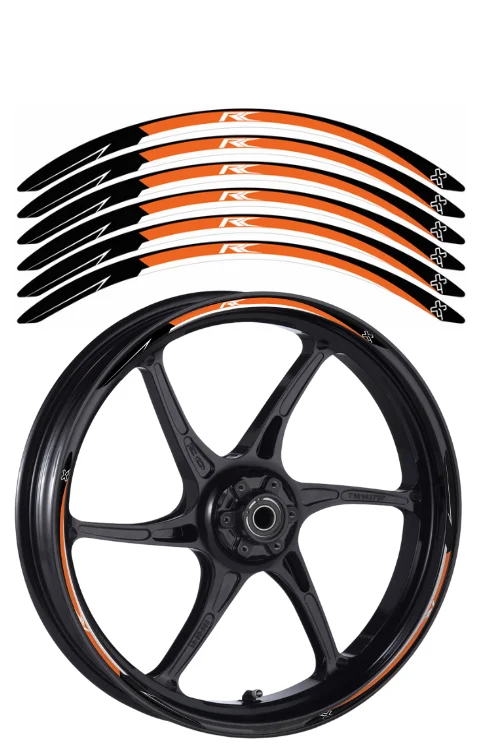 Alloy Wheel Radium Sticker Compatible with RC 125/200/390 | Made In Premium Radium With FPF(Fade Protection Film), Water Proof, Precut Sticker, Pack Of 12